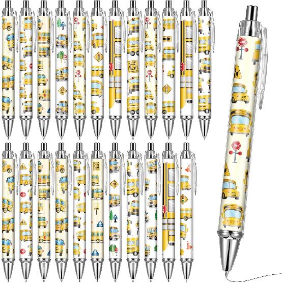 Dog Ballpoint Pens Gifts - School Office Retractable Supplies 24 Pcs Cute Gifts Bulk Black Ink Smooth Fine Point Writing Pen Colorful Graduation