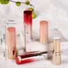 Pink Gradient Round Snap-On Lipstick Tube, Empty Refillable Lip Balm Container, Cosmetic Packaging