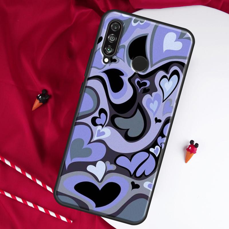 Purple Heart Swirl Aesthetic For Huawei Nova 8i 7i 11i 12i 12s 9 10 SE Y90 Y60 Y70 Y72 Y61 Y91 P30 P40 Lite P60 Pro Case