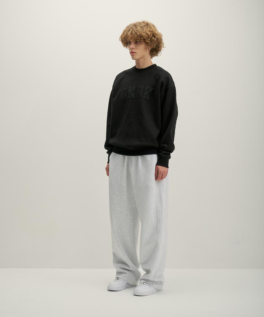 GNOK Curved Wide Sweatpants [White Melange]