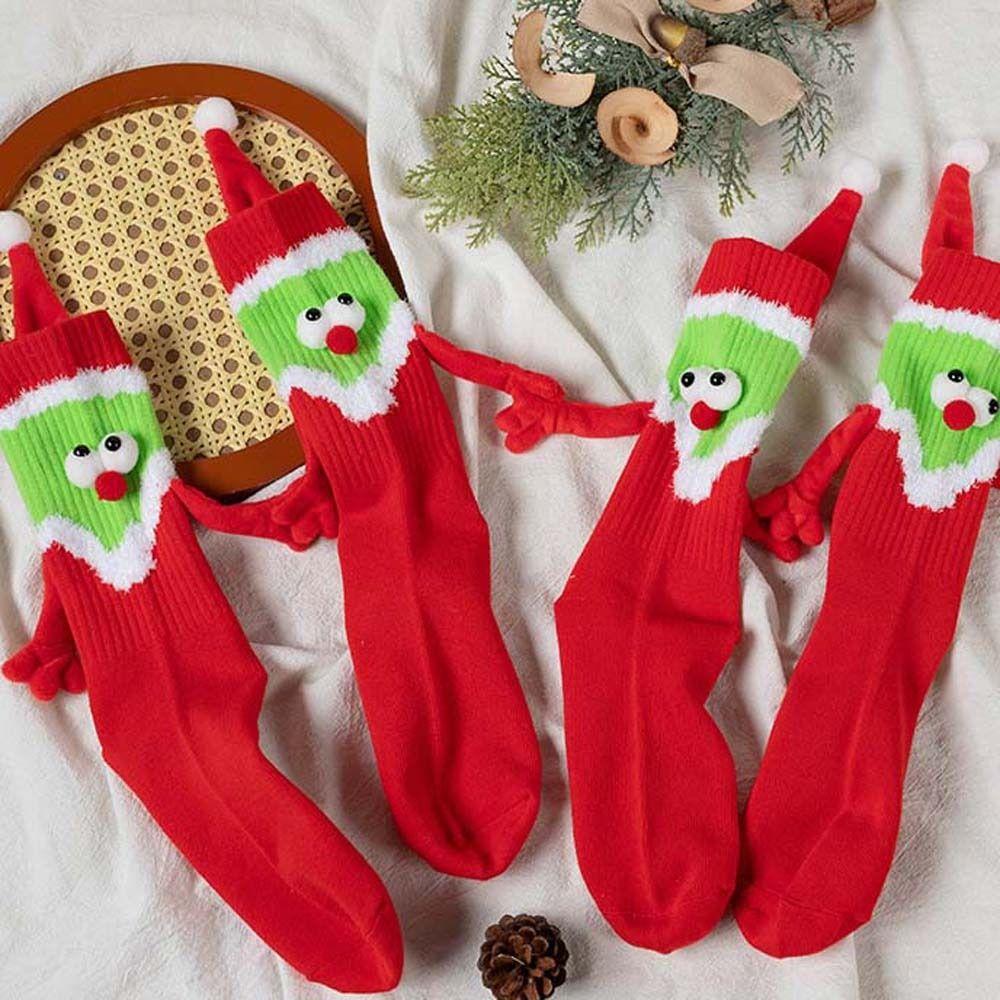 New Year Gifts Christmas Magnetic Stocking Breathable Cartoon Xmas Socks  Streetwear