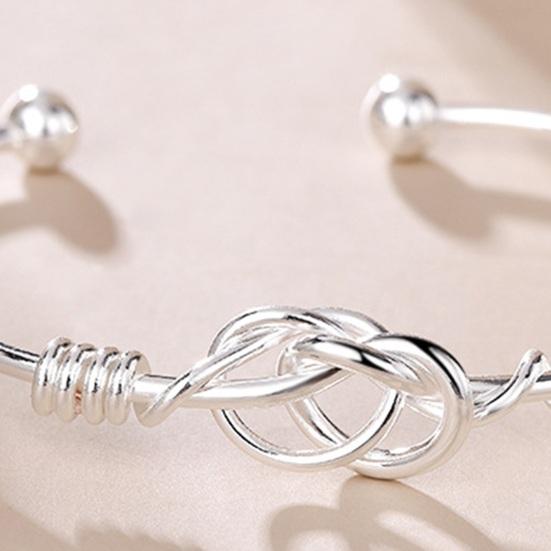 1/2 Pcs Women Bangle Hollow Out Adjustable Polished Copper Entangled Geometry Wrist Bracelet Ring Mothers Day Valentines Day Gift Jewelry