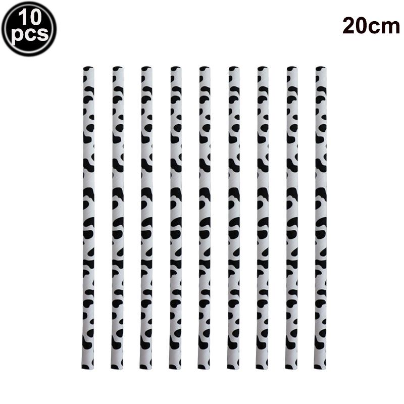 

10/20/30/40/50pcs Cow Print Paper Straws Cowboy Straws for Cowgirl Cowboy Baby Shower Farm Birthday Party Decorations Supplies