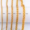 Stainless Steel Link Wheat Chain Long Necklace for Men Women Jewelry Accessories Gold Color Plated Choker on the Neck Collar DIY
