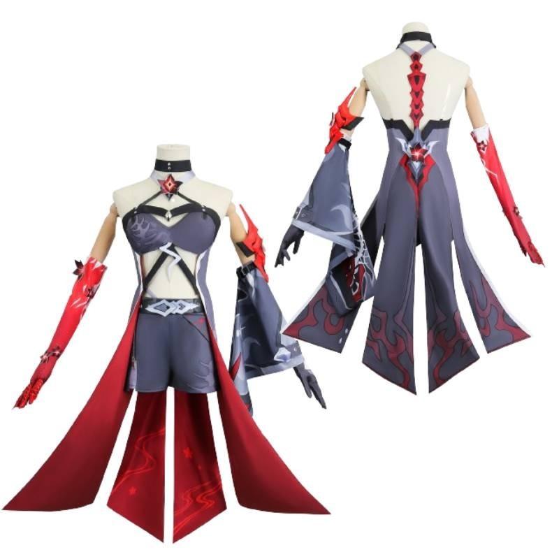 Vibrant Yellow And Red Cosplay Costume For Game Enthusiasts With Wig