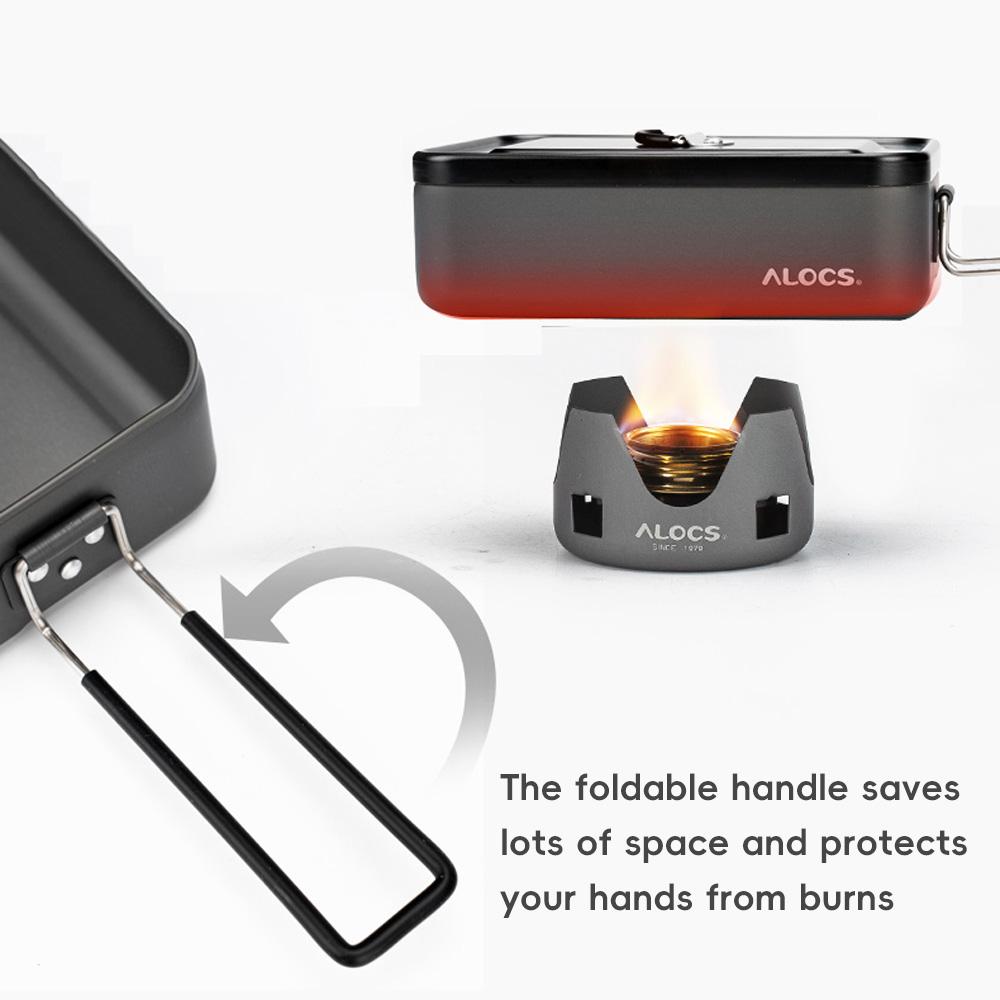 Outdoor Lunch Box Aluminum Alloy Food Container Travel Bento Box for Outdoor Camping Hiking