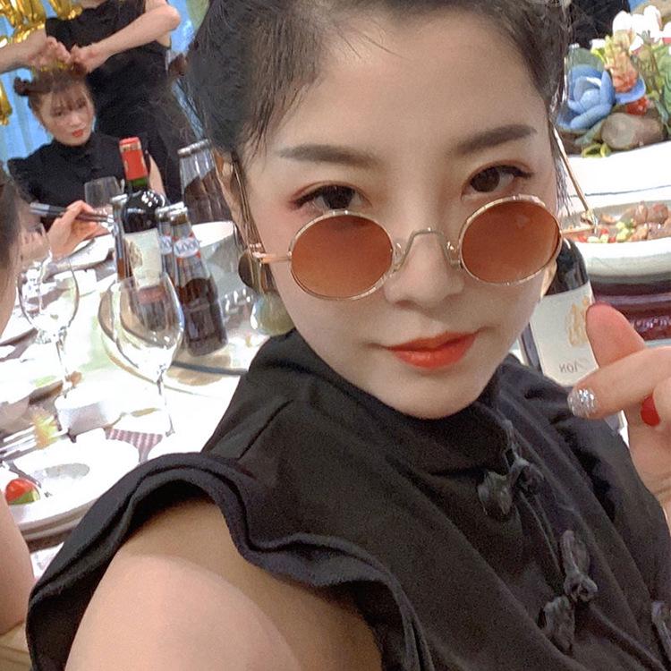 Women's 2022 Retro Korean Style Metal Round Sunglasses - Small Face, Internet Celebrity Fashion
