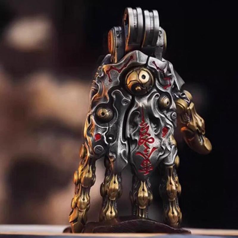 Hot Sale 5cm Robot Hand Collectible Daoism Mechanical With Chain Movable Finger Joints Hand Charm Display Gifts Pendant Ornament