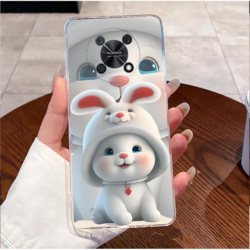 Case for Huawei novaY90 nova Y90 Casing CTR-LX2 LX1 LX3 Cover Clear Soft Silicone TPU Luxury Love Heart Rabbit Funny Phone Case