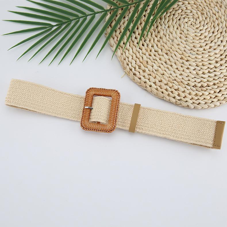 Waist Weave Rope Square Buckle Women Belt Dress Long Shirt Decorative Belts