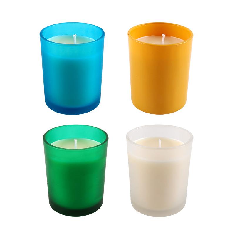 Colored Glass Cup Fragrance Candle Indoor Soy Wax Fragrance-free Mosquito Repellent Candlestick Gift Box Aromatherapy