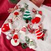 Knitted Doll Christmas Tree Keychain Ornament Handmade Christmas Stocking Keychain Kawaii Cute Hanging Elk Pendant Gifts