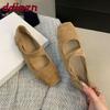 Fashion New Female Slip On Footwear Ladies Flats With Shoes Square Toe Fashion Shallow Women Mary Janes Flats Shoes