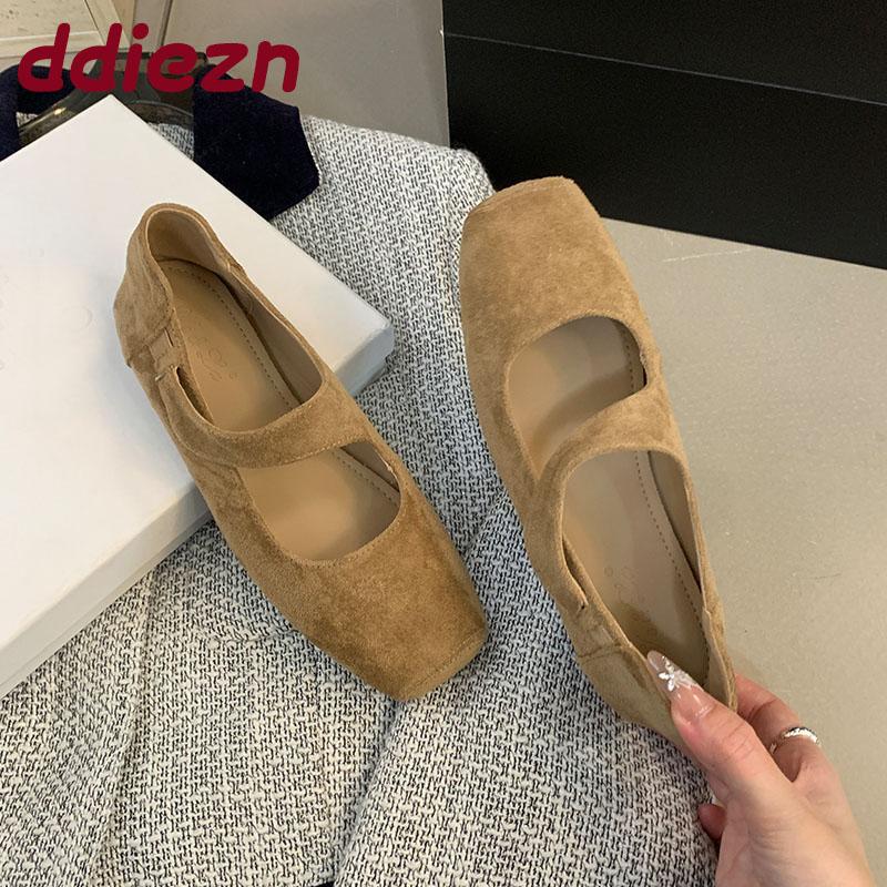 Fashion New Female Slip On Footwear Ladies Flats With Shoes Square Toe Fashion Shallow Women Mary Janes Flats Shoes
