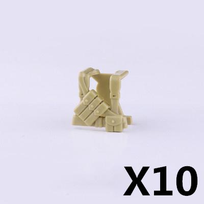MOC Military Figures Accessories Building Blocks Helmet Night Vision Vest Knee Pads Tactical Belt Protective Mask Toys Kids J068