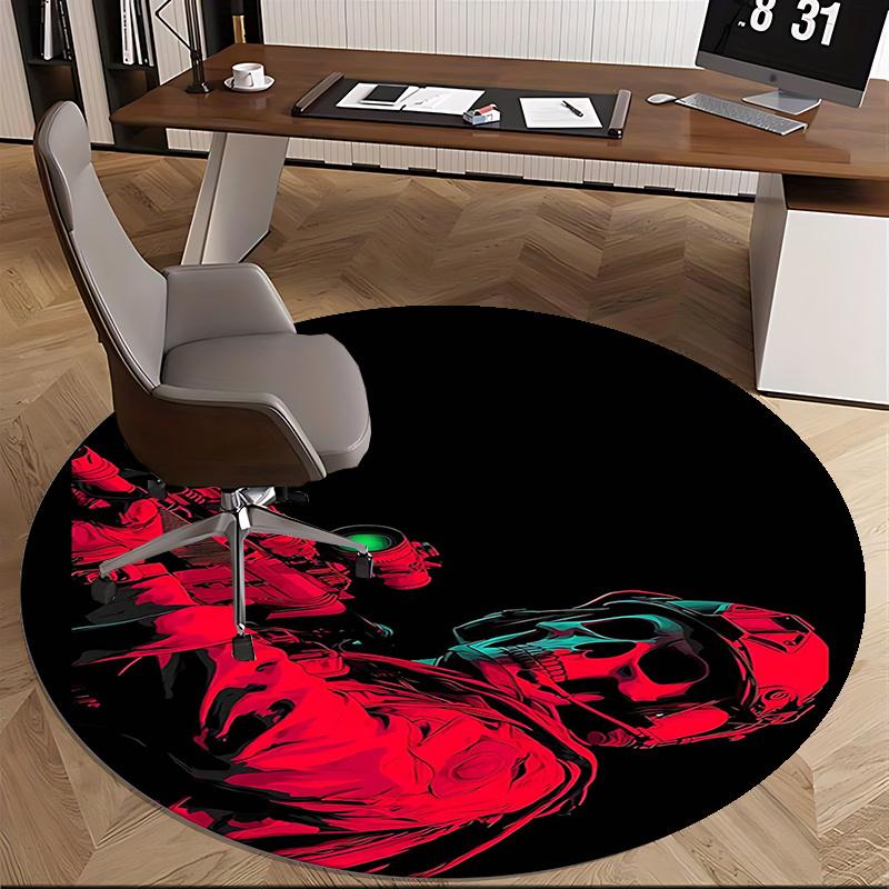 Skull Soldier,Future Warrior Chair mat Round Rug Office carpet, Non slip, Suitable for Living Rooms, Bedrooms Decor 1205554a