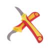 Hand Tool Insulated Knife Electricians Wire Stripper Cable Stripping Snips Straight Curved Blade Rubber Handle Peeling