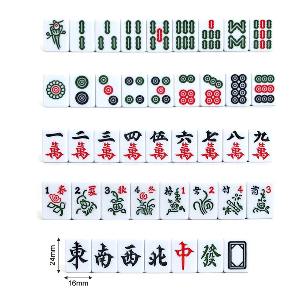 Mini Mahjong Chinese Traditional Mahjong Board Game Thinking Exercise Family Toys Exquisitely Carved Numbers Chinese Characters