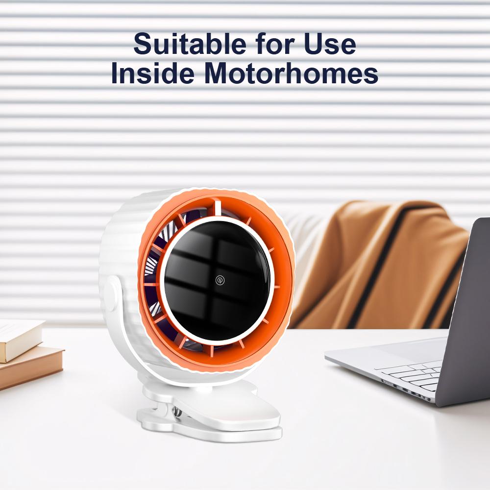 Strong Air Flow Cooling Fan Small Desktop Fan With Clip Office Fan Super Silent USB Charging Outdoor with 4-speed Strong Air Flow