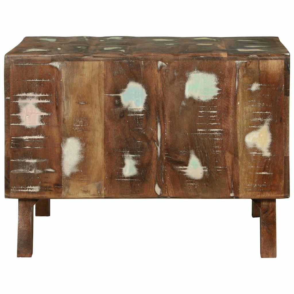 Coffee Table 50 X 50 X 35 Cm Solid Upcycled Wood
