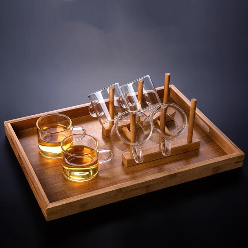 Shangqi 100ml Heat-Resistant Borosilicate Glass Teacups with Handle (Set of 3)