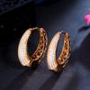 Gorgeous Hollow Out Micro Inlay Cubic Zirconia Gold Color Elegant Circle Round Hoop Earrings for Women