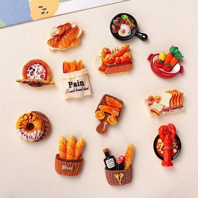 DIY Cartoon Harz Accessoires: Brot, Pommes Frites, Sahne, Haarspangen, Schuhschnallen & Aufkleber