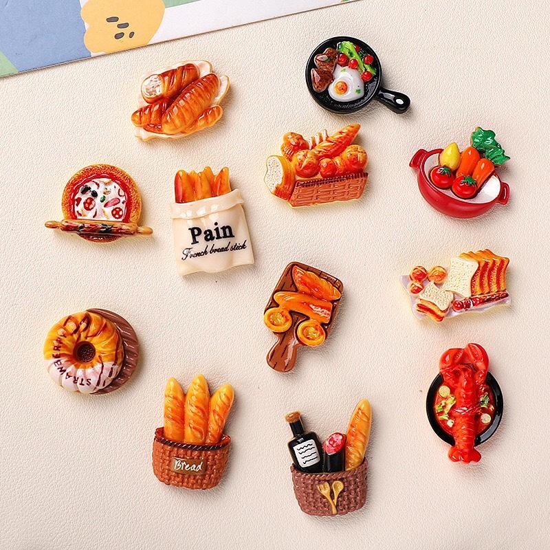 DIY Cartoon Resin Accessories: Bread, Fries, Cream, Hair Clips, Shoe Buckles & Stickers