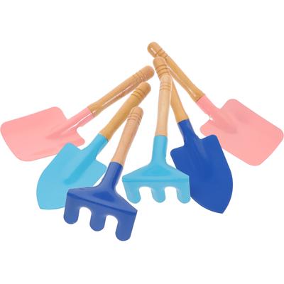 Narzędzia ogrodowe dla dzieci Zestaw narzędzi do ogrodnictwa Zabawka Real Mini Beach Metal Wood Sand Grabie Zestaw łopatka Uchwyt do sadzenia Dzieci Drewniane dla dzieci