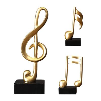 Musical Note Figurines Creative HomeDecoration Resin Golden Sculpture Piano Office Desktop TV Cabinet Ornaments Home Decor