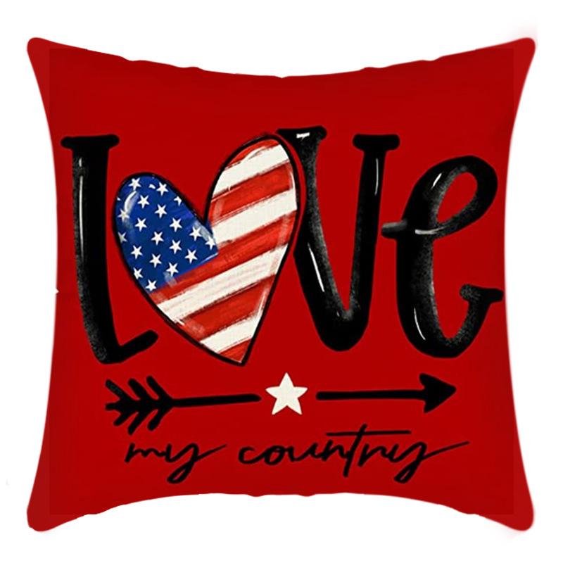 Independence Day Pillow Case Flag Print Home Living Room Bedside Decoration Pillow Cushion Pillow Case