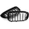 2 STK Bil Front Støtfanger Grill Grill Trim Strip Deksel Nyre Sport Dobbel Line Lamell For BMW X3 X4 F25 F26 2014 2015 2016