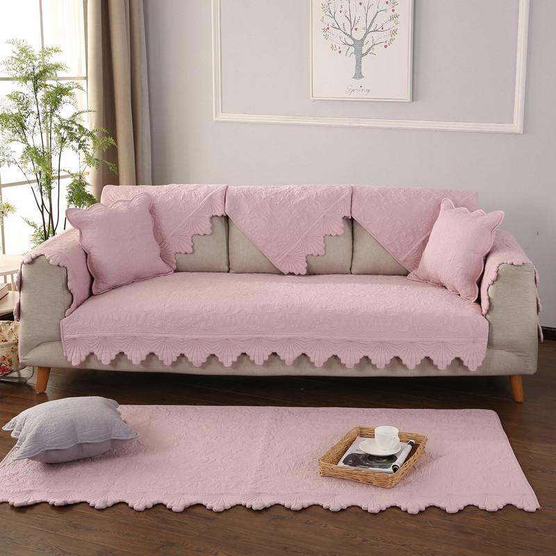 All-season All-cotton Korean Leaf Sofa Cushion Modern Simple Anti-slip Sofa Cushion Towel
