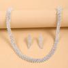 Women's Fashion Geometric Inlaid Zircon Necklace Earrings Bracelet Zircon Set Wedding Party Festival Gift