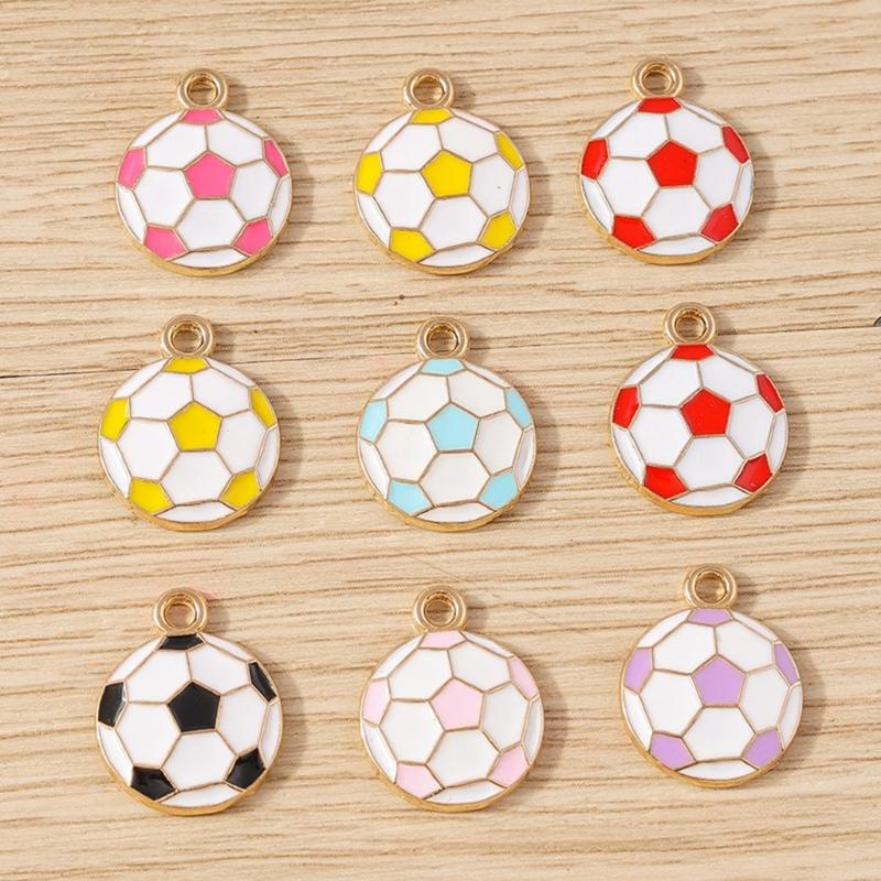 Packung mit 30 Mini-Fußball-Schlüsselanhängern Legierung Emaille Anhänger Für Sportfans DIY Schmuck Bastelprojekte Kompakte Größe Fußball Zubehör