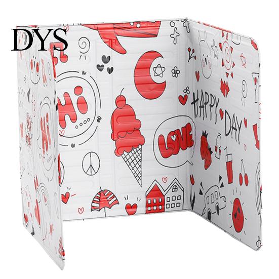 Stove Top Baffle Plate Cartoons Animal Print Grease Proof Aluminum Splatter Board Foil Gas Folding Cover for Kitchen Anti-Splatter Screen