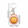 Egg Shaped Tea Leaves Keychain Realistic Stress Relief Eggshell Pendant Cute Buttons Portable Button KeyRing Key Bag Decoration