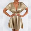 Low Cut V Neck Sexy Fashionable Dress Elegant Waist Cinched Summer New Arrival Women's Clothing Short Sleeveless Dress