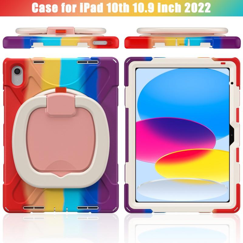 Silicone Kids Tablet Stand Case IPad 10th Gen Shockproof Full Coverage With Built-in Kickstand