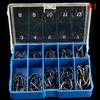 100Pcs/Lot Fishing Hooks High Carbon Steel Black Bait Holder Fish Hook Set