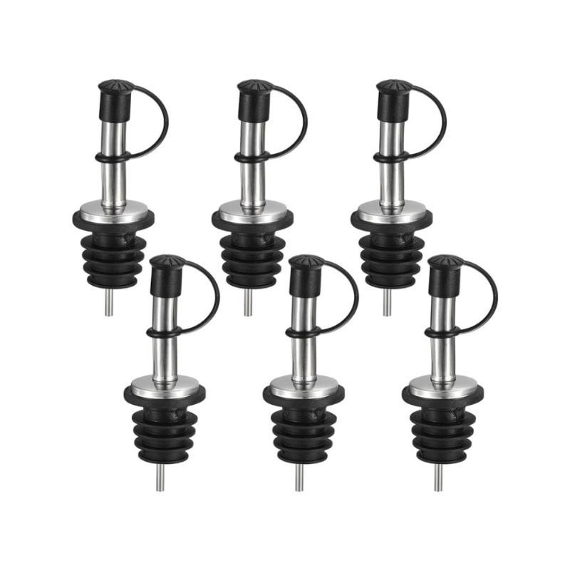 Stainless Steel Bottle Pourers 90mm/3.54  Olive Oil Spout with Rubber Dust Caps, Wine Pourers Liquor Pour Spouts