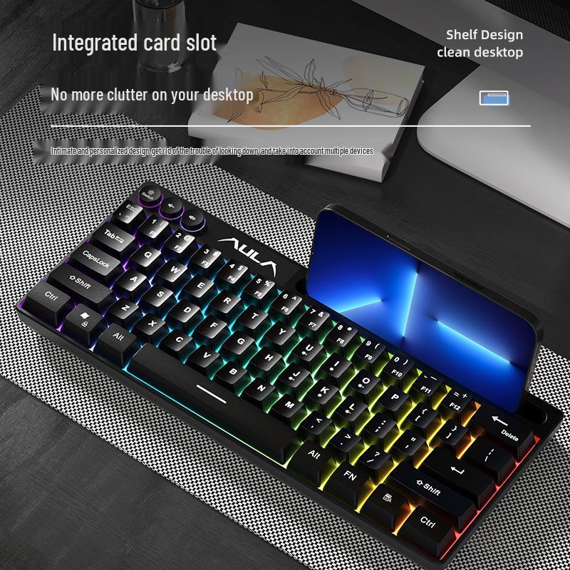 Tarantula F3061 Mini Kabelgebundene Stille Gaming-Tastatur für Laptops und Büros