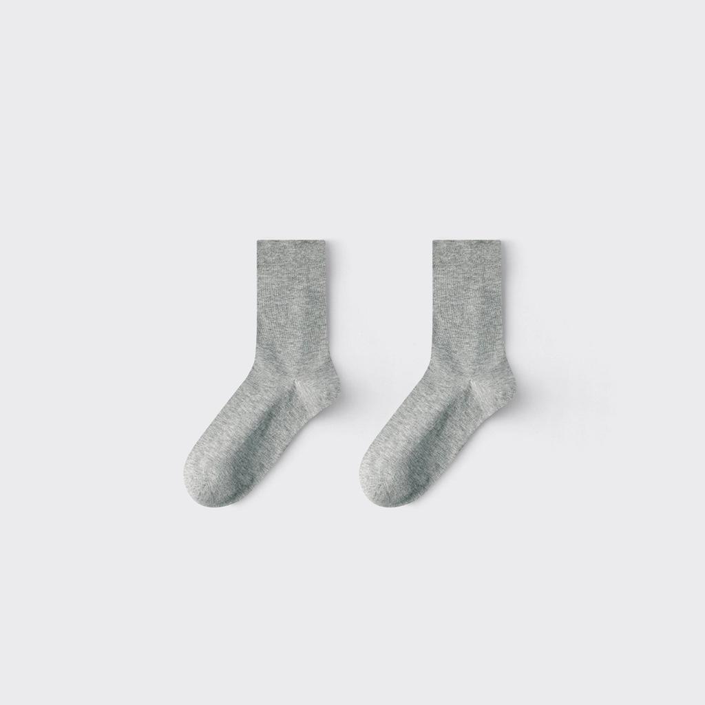 5/10 Pairs Women's Seamless Solid-Color Cotton Mid-Calf Socks