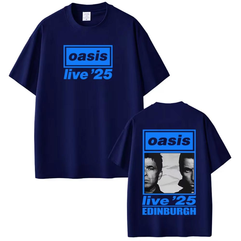 British Rock Band OASIS Live 26 Tour Print Tshirts Men Women Hip Hop T Shirt Summer Casual Loose Cotton Tshirts Fan Gifts Tops