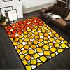 Geometric Mosaic Carpet with Orange and Yellow Tile Pattern Design Suitable for Use As an Anti-slip for Living Room Bedroom Sofas