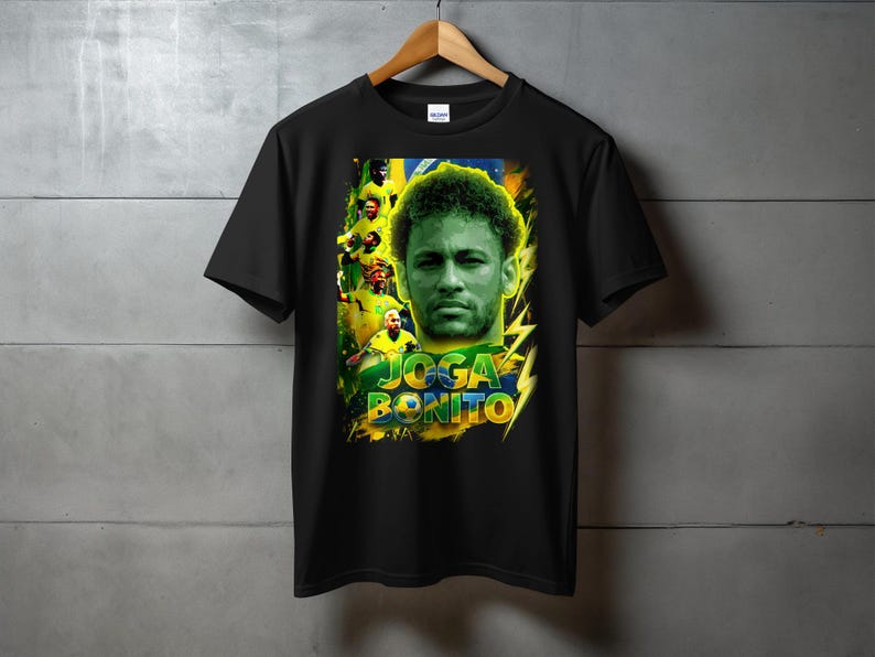 Neymar Joga Bonito T-Shirt Brazilian Football Star Tee, Soccer Fan Gift, Retro Football Jersey