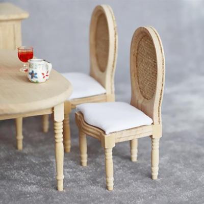 1/12 Dolls Miniature Furniture Wooden Unpainted Dining Chair For Dollhouse