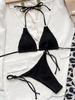 2022 Damen Einfarbiges Dreieck-Bikini Badeanzug B899W