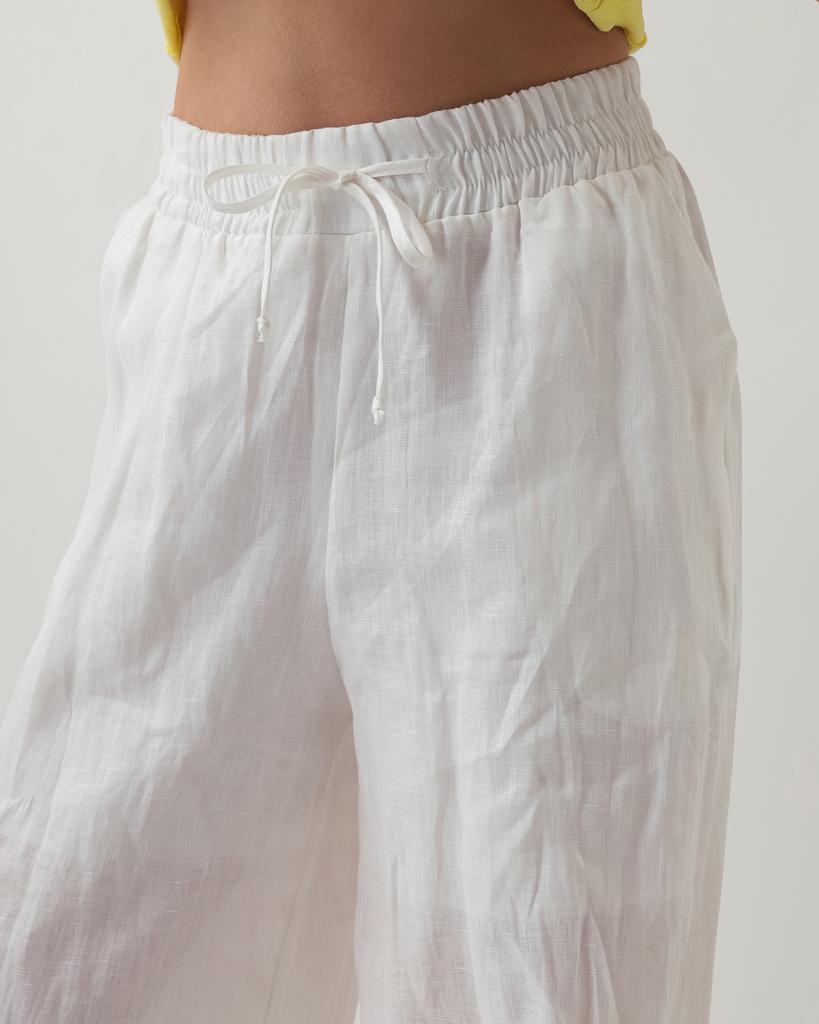 Linen Trousers Of White 4005 38 White