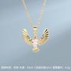 Light Luxury Zircon Owl Kingfisher Pendant Necklace Stainless Steel New Design Bird Choker Jewelry Party Gifts For Women Girls